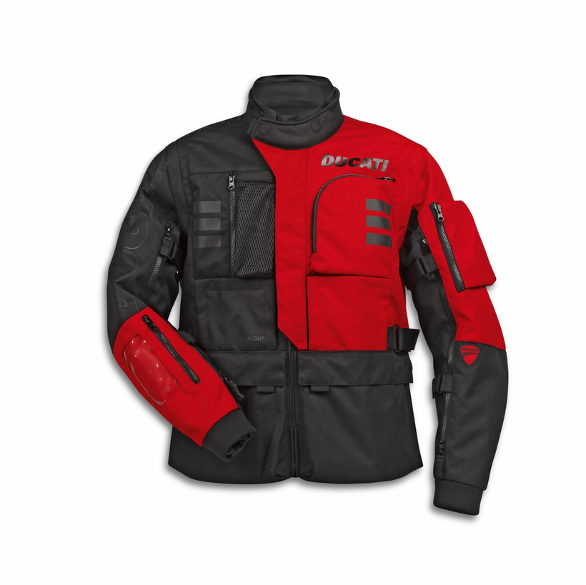 Ducati Explorer 2.0 Black/Red Men's Fabric Jacket