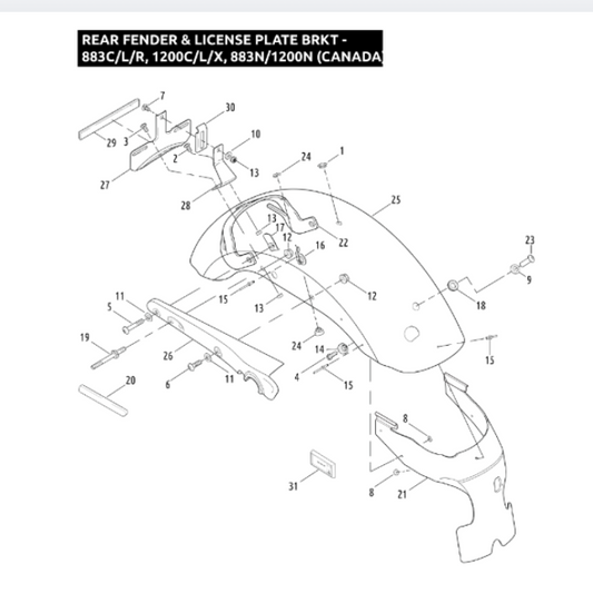 Harley-Davidson® Sportster Frame Rail Cover - Right, Chrome