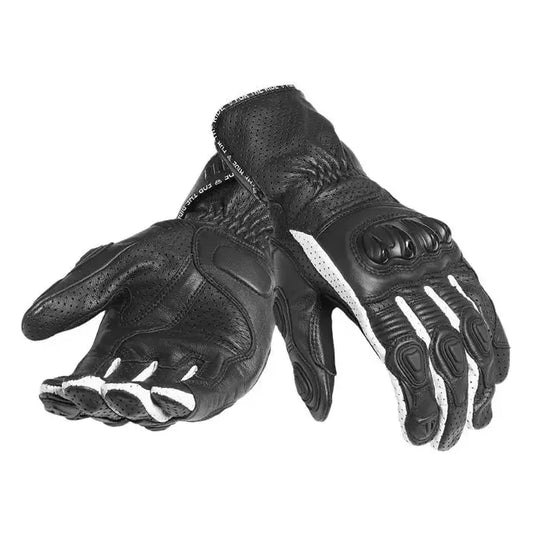 Triumph Triple Perforated Leather Gloves in Black