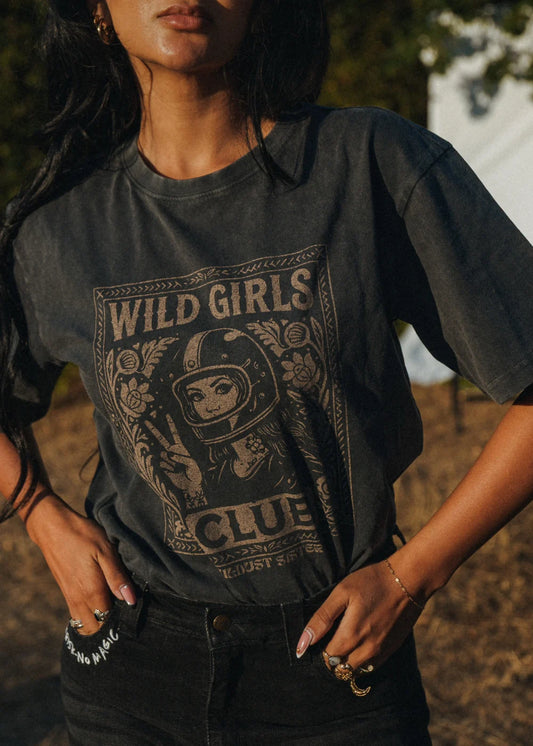 Wildust Sisters - Ladies Wild Girl Club Tee - washed black