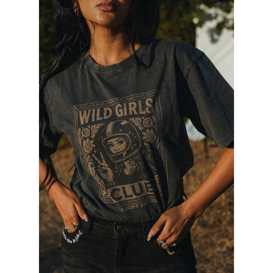Wildust Sisters - Ladies Wild Girl Club Tee - washed black