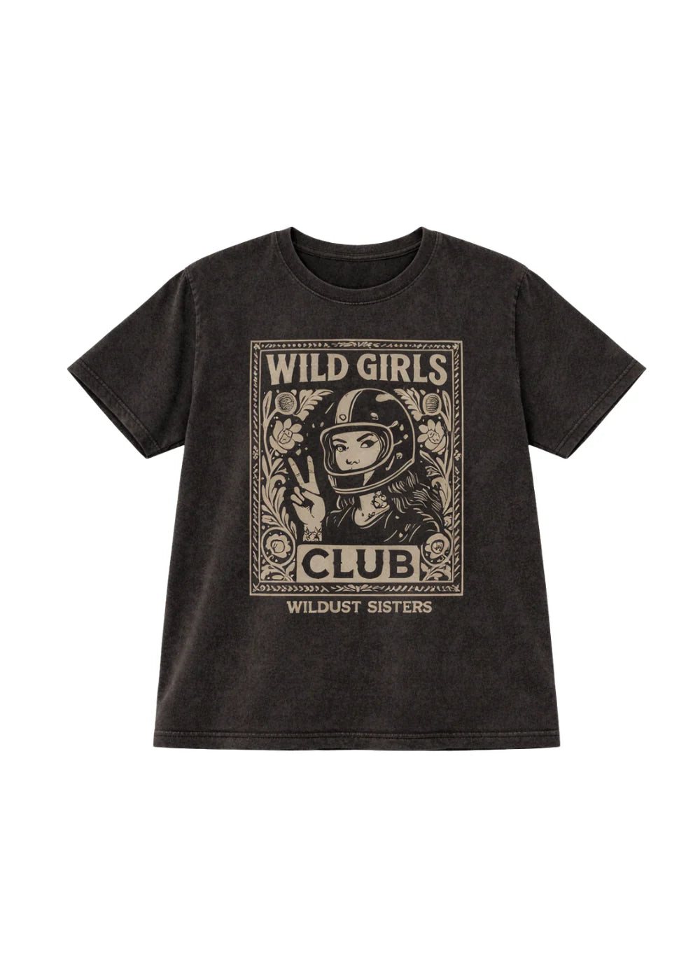 Wildust Sisters - Ladies Wild Girl Club Tee - washed black