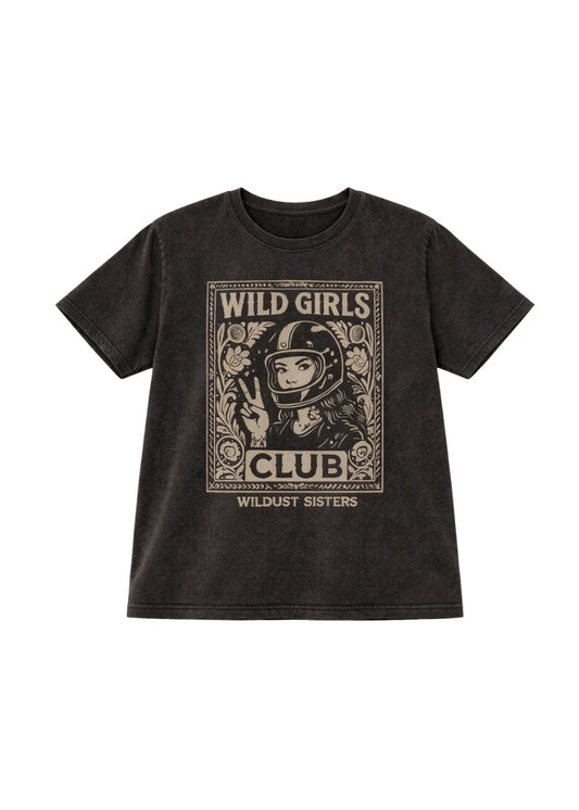 Wildust Sisters - Ladies Wild Girl Club Tee - washed black
