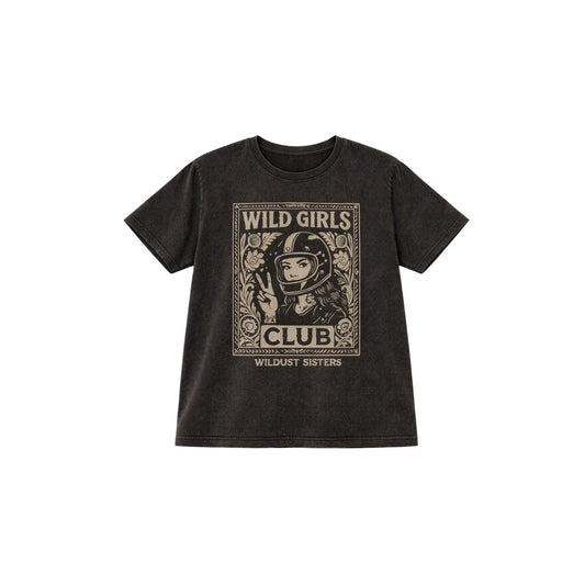 Wildust Sisters - Ladies Wild Girl Club Tee - washed black