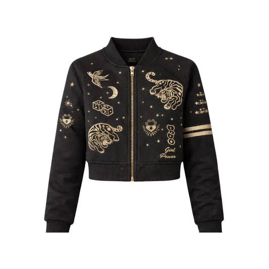 Wildust Sisters Ladies Oracle Black Varsity Jacket