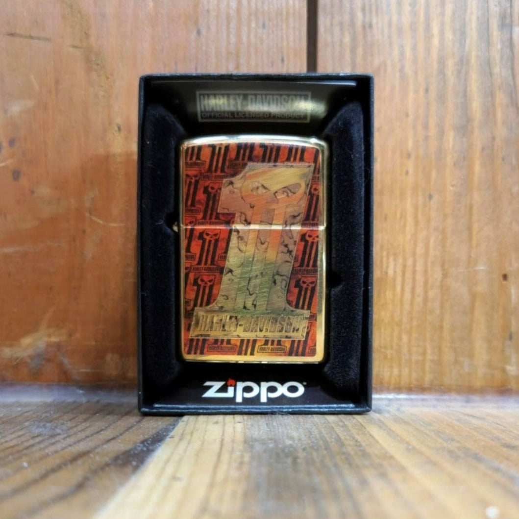 Harley-Davidson®  Brass #1 Skull Zippo Lighter