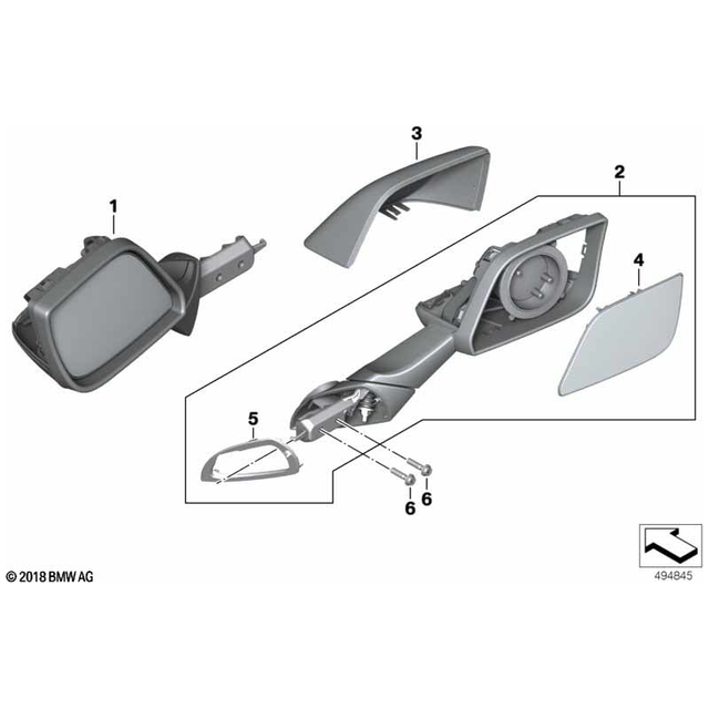 BMW Motorrad K1600 Right Mirror Housing