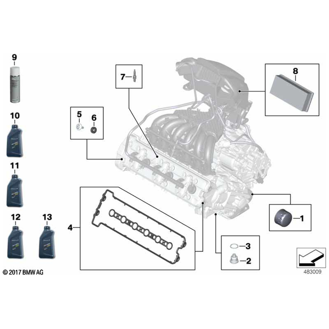 K1600B/GT/GTL Cylinder Head Cover Gasket Set - 11127728760