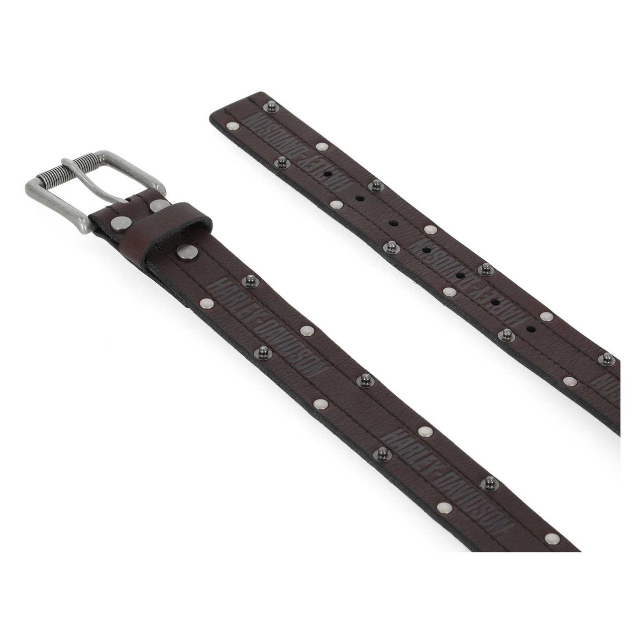 Harley-Davidson® Men's Double Edge Rivet Genuine Leather Belt, Black