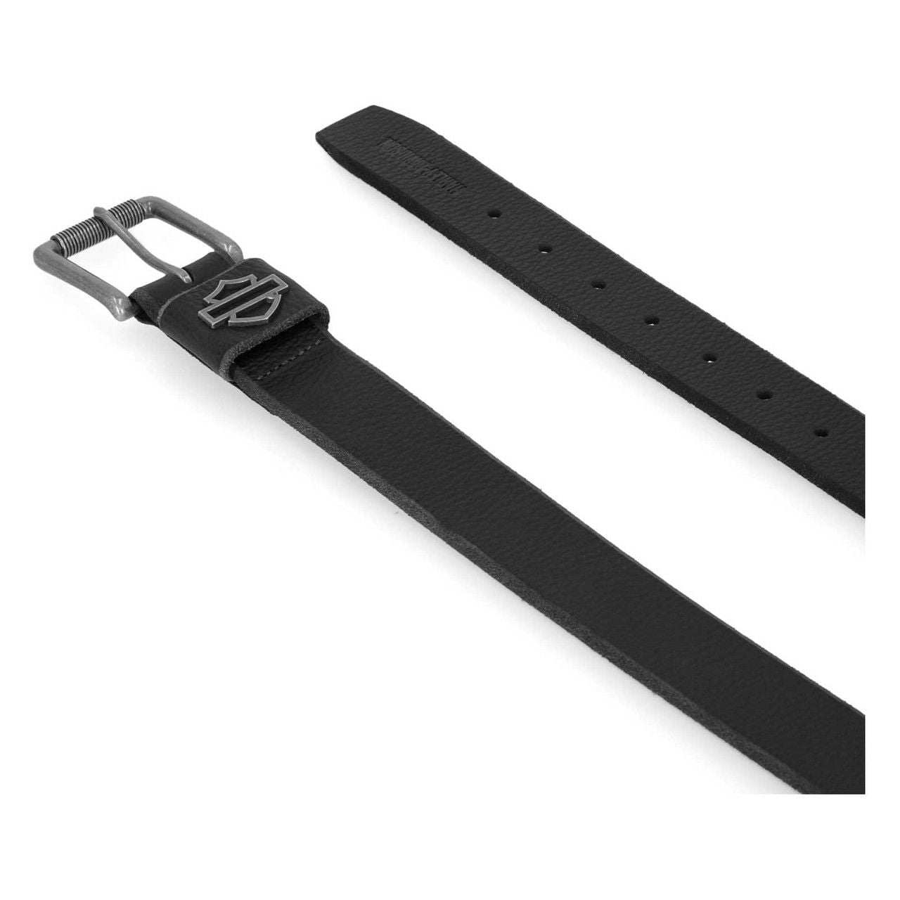 Harley-Davidson® Men's Die Cut Open Bar & Shield Genuine Leather Belt, Black