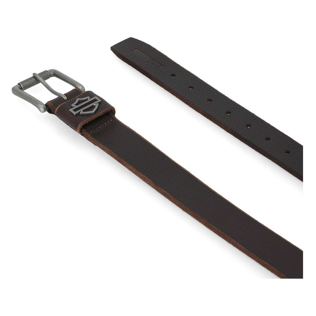 Harley-Davidson® Men's Die Cut Open Bar & Shield Genuine Leather Belt, Brown