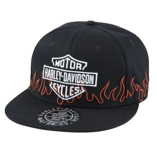 Harley-Davidson® Men's H-D Flames Bar & Shield Cap-Black