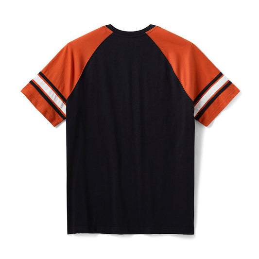 Harley Davidson® Men's H-D Essential Sleeve Stripe Raglan Tee Black & Orange
