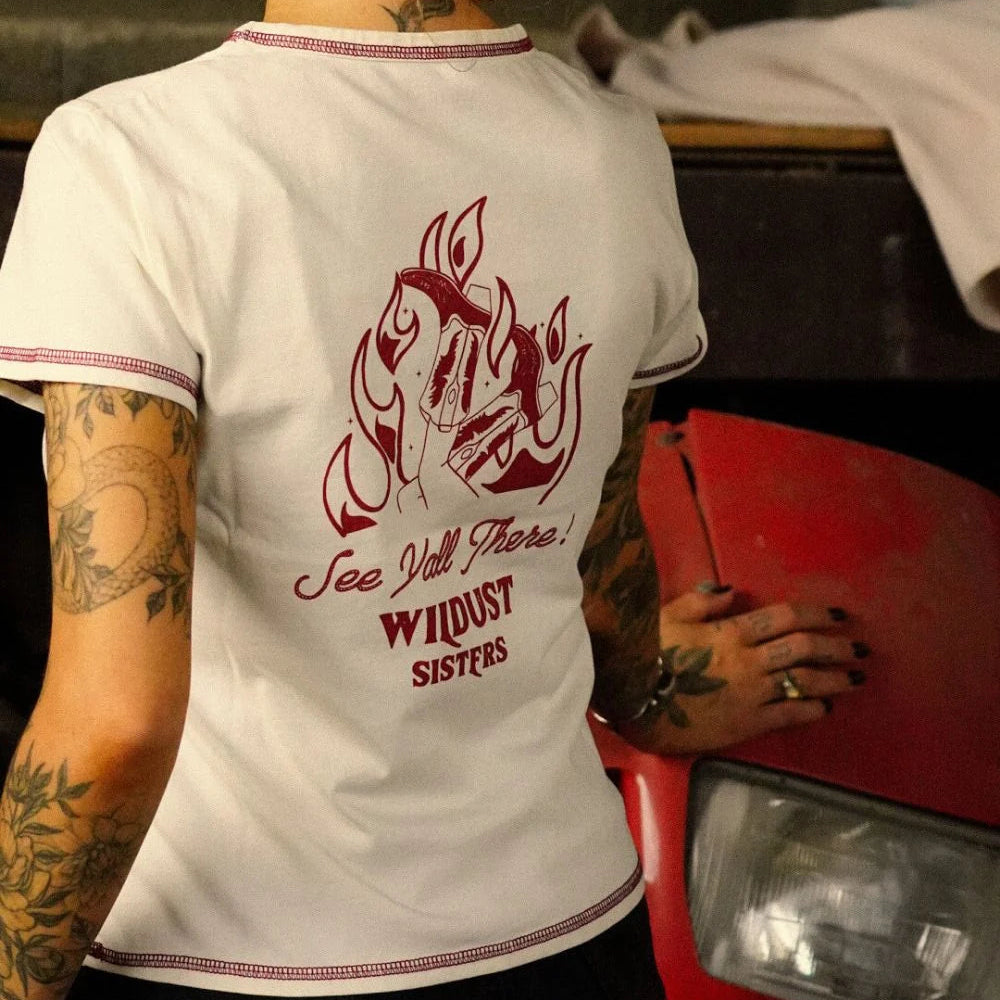 Wildust Sisters Cropped Tee - See Ya In Hell
