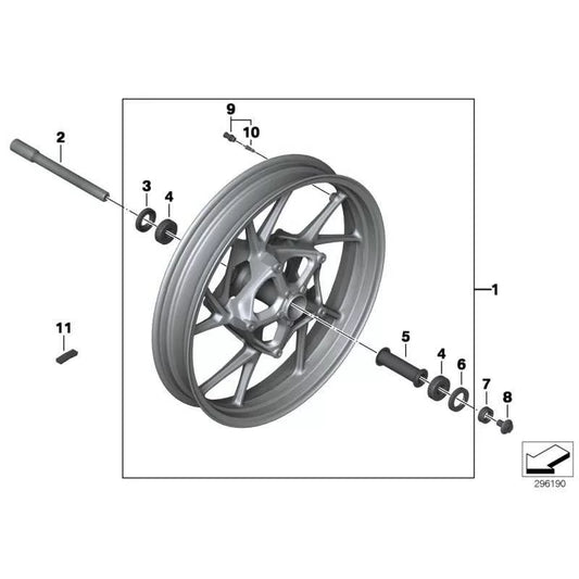 R1250/1200RT Silver Front Wheel - 36318538086