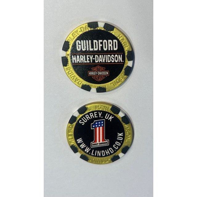Gold Harley-Davidson® Guildford Dealer Poker Chip