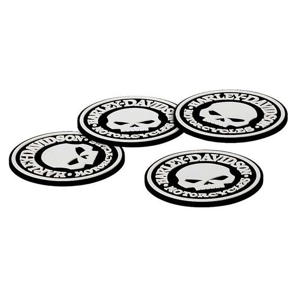 Harley-Davidson® Skull Coasters Set - 4 Rubber Coasters