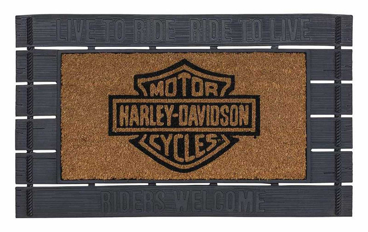 Harley-Davidson® Bar & Shield Riders Welcome Entry Mat, Rubber & Coco Material