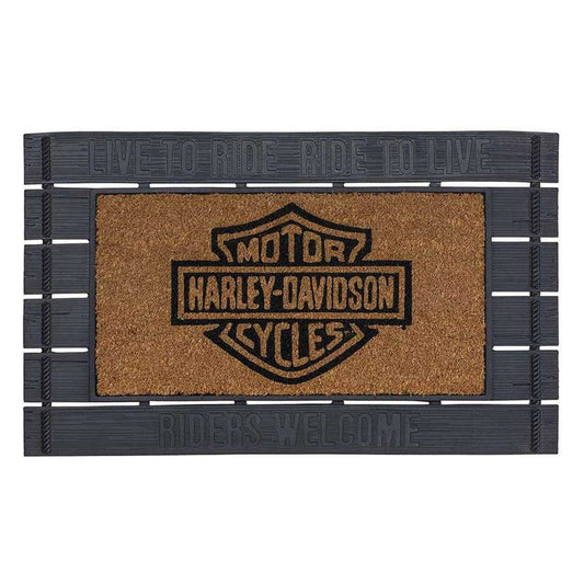 Harley-Davidson® Bar & Shield Riders Welcome Entry Mat, Rubber & Coco Material