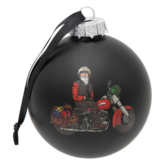 Harley-Davidson® 2024 Glass Biker Santa Ball Christmas Ornament Limited Edition