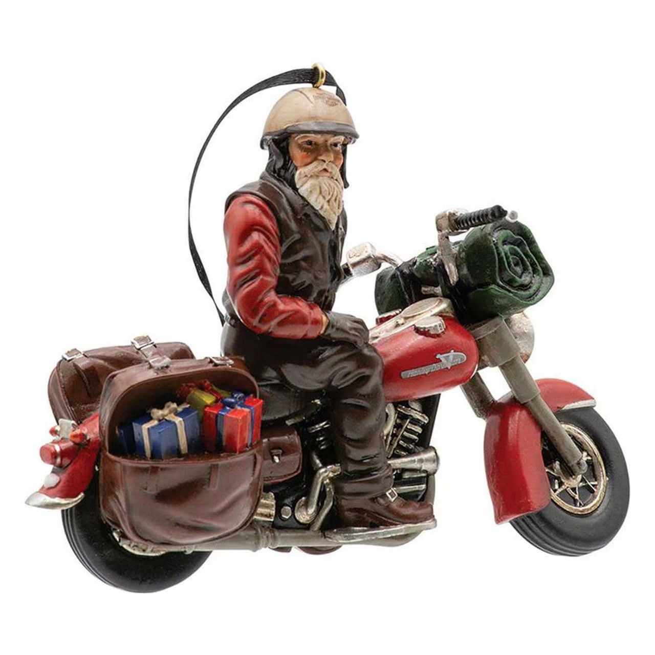 Harley-Davidson® 2024 Sculpted Biker Santa Holiday Ornament – Painted Polyresin