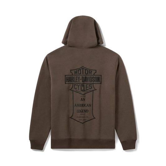 Harley Davidsons® Men's American Classic Flannel Lined Zip Hoodie - Black Olive
