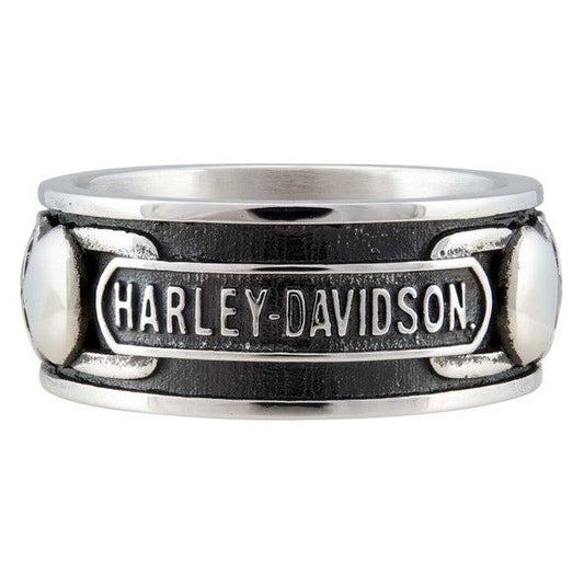 Harley-Davidson® Men's Willie G Skull & Chain Band Ring, Stainless Steel
