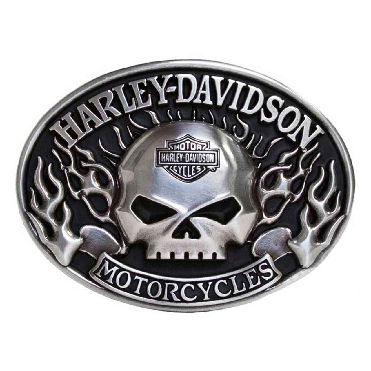 Harley-Davidson® Immunity Skull Belt Buckle, Antique Nickel Finish