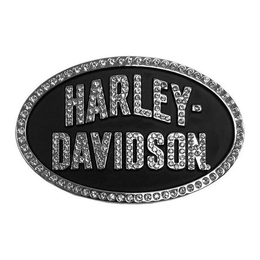 Harley-Davidson® Women's Oval Embellished Belt Buckle - Antique Nickle Finish