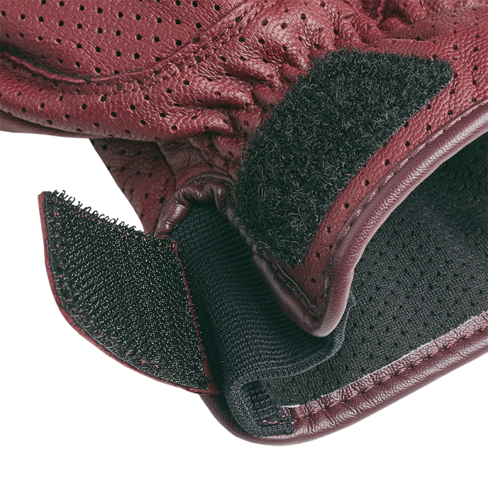 Triumph Cali Perforated Leather Gloves Burgundy