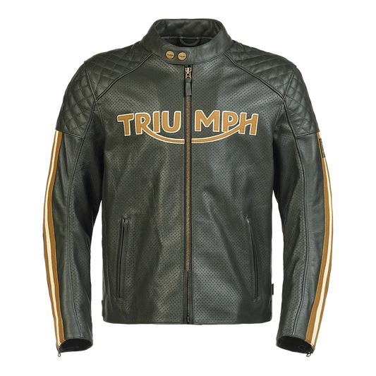 Triumph - Braddan Air Race Leather Jacket - Racing Green