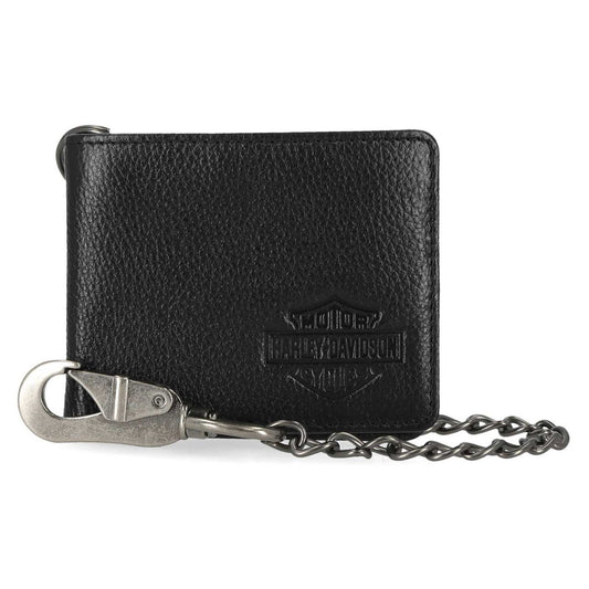 Harley-Davidson® Men's Bar & Shield Core Pebble Biker Chain Bi-Fold Wallet