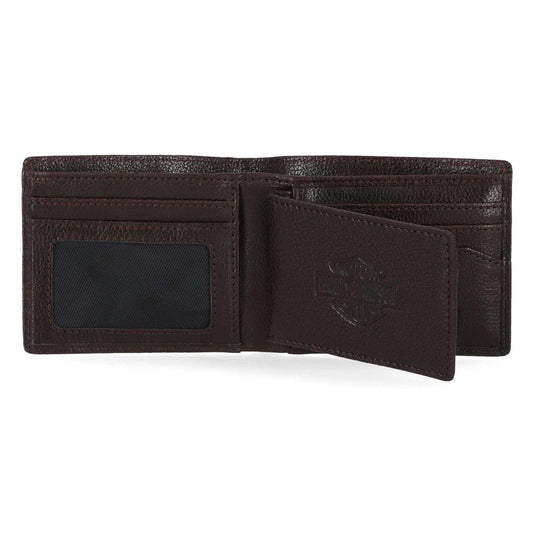 Harley-Davidson® Men's Bar & Shield Plate Passcase Leather Bi-Fold Wallet - Brown