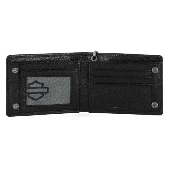 Harley-Davidson® Men's Open B&S Slimfold Biker Chain Leather Wallet