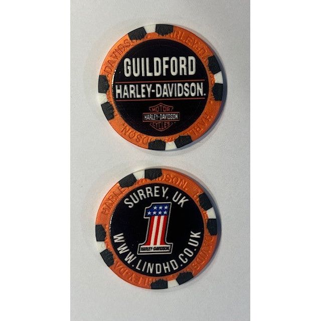 Orange Harley-Davidson® Guildford Dealer Poker Chip