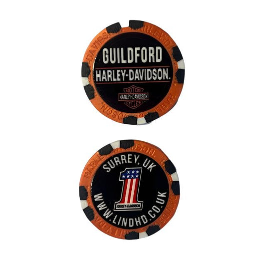 Harley-Davidson® Guildford Dealer Poker Chip - Orange