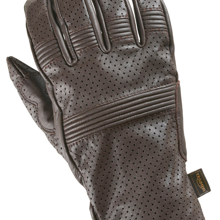 Triumph Cali Perforated Leather Gloves Brown