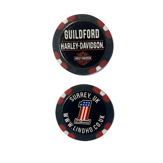 Harley-Davidson® Guildford Dealer Poker Chip - Red