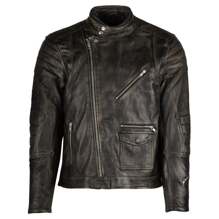 Age of Glory Rocker Leather Motorcycle Jacket - Black