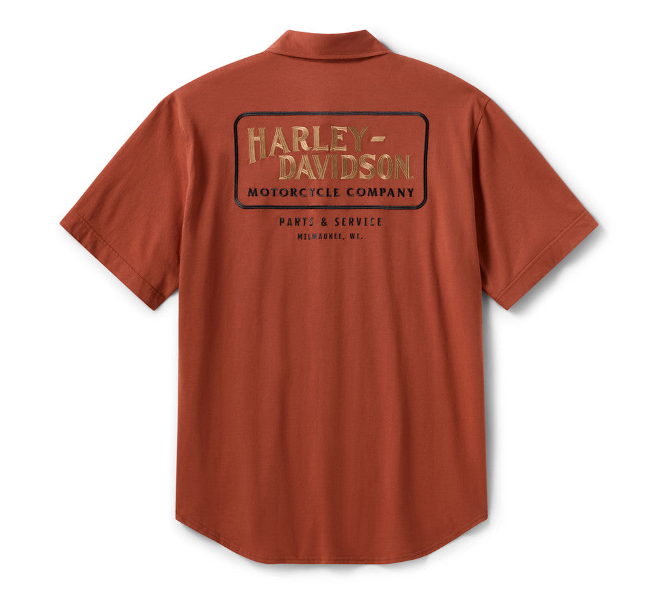 Harley Davidsons® Men's Vintage Jersey Button-Up - Amber Whiskey