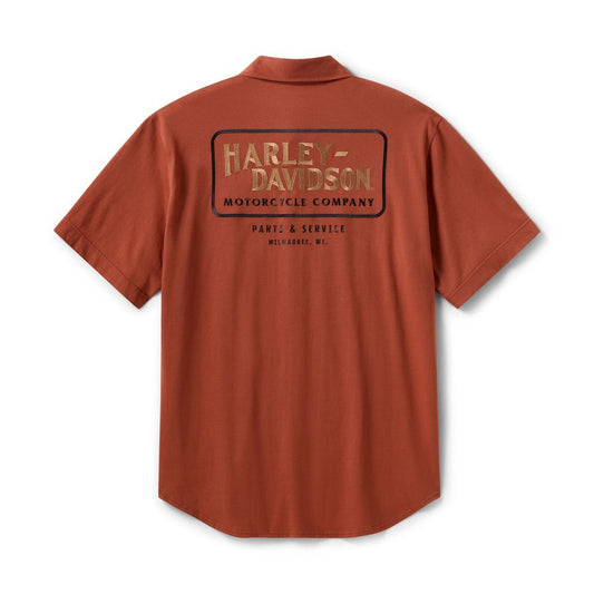 Harley Davidsons® Men's Vintage Jersey Button-Up - Amber Whiskey