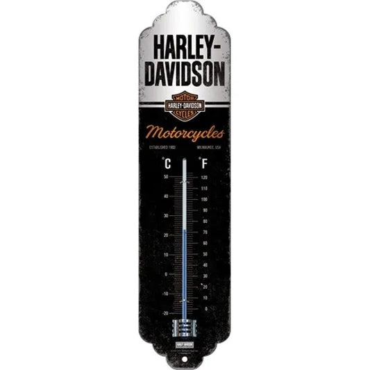 Harley-Davidson® Retro Vintage Style Metal Wall Thermometer Garage mancave