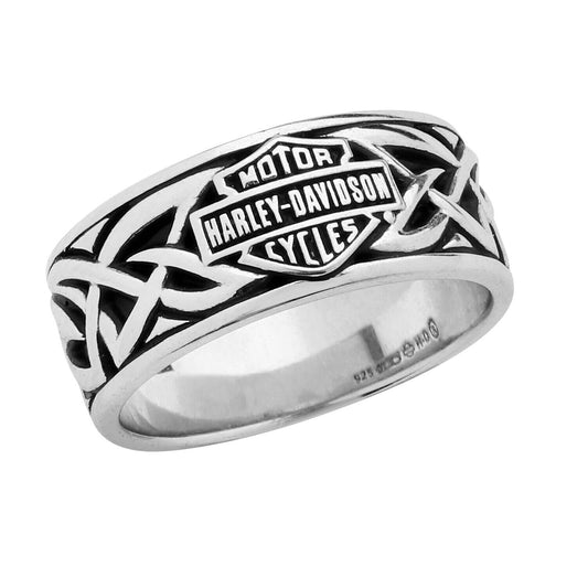 Harley-Davidson® Celtic  Men's Sterling Silver Band Ring