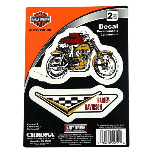 Harley-Davidson® 2-Piece Vintage Racing White Decals - 2 Pack - 6 x 8 in