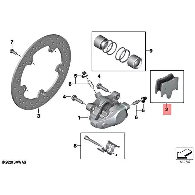 BMW Motorrad M1000RR Rear Brake Pads