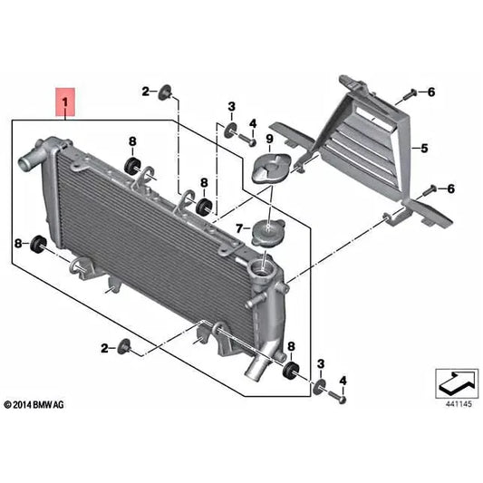 R1200R/RS, R1250R/RS Radiator - 17118525833