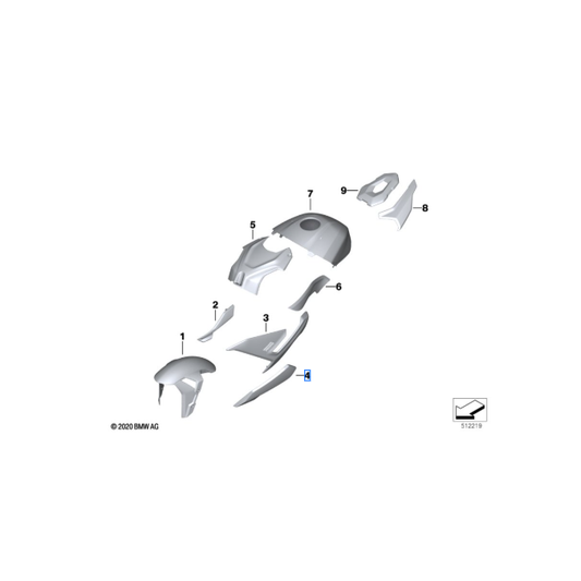 BMW motorrad Light white Engine Spoiler