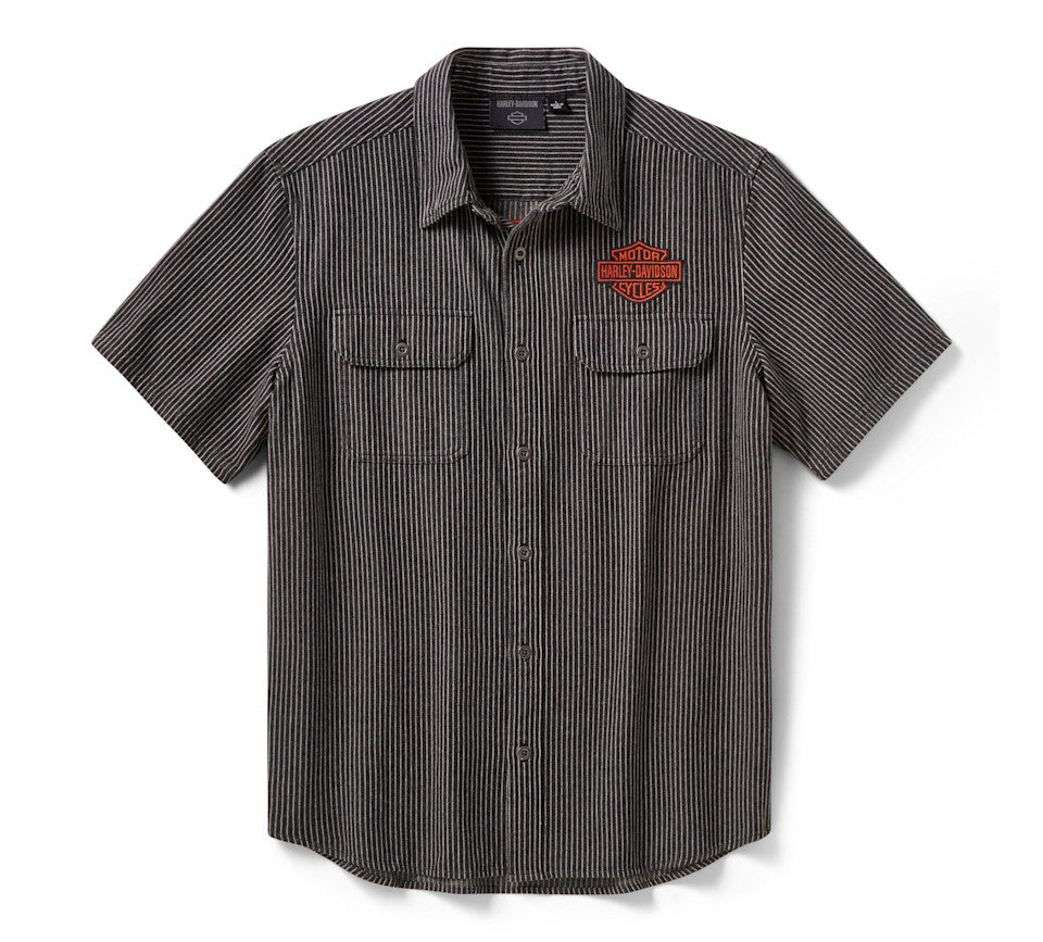 Harley Davidson® Men's Vintage Pinstripe Short Sleeve Shirt
