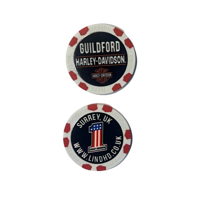 Harley-Davidson® Guildford Dealer Poker Chip - White