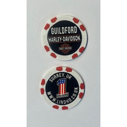 Harley-Davidson® Guildford Dealer Poker Chip - White
